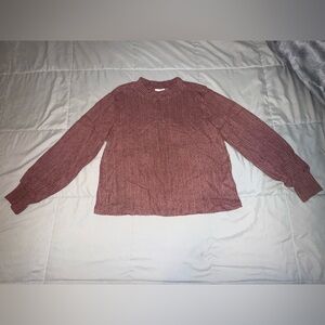LUSH Rose Brown Ribbed Knit Pullover Sweater – Size S